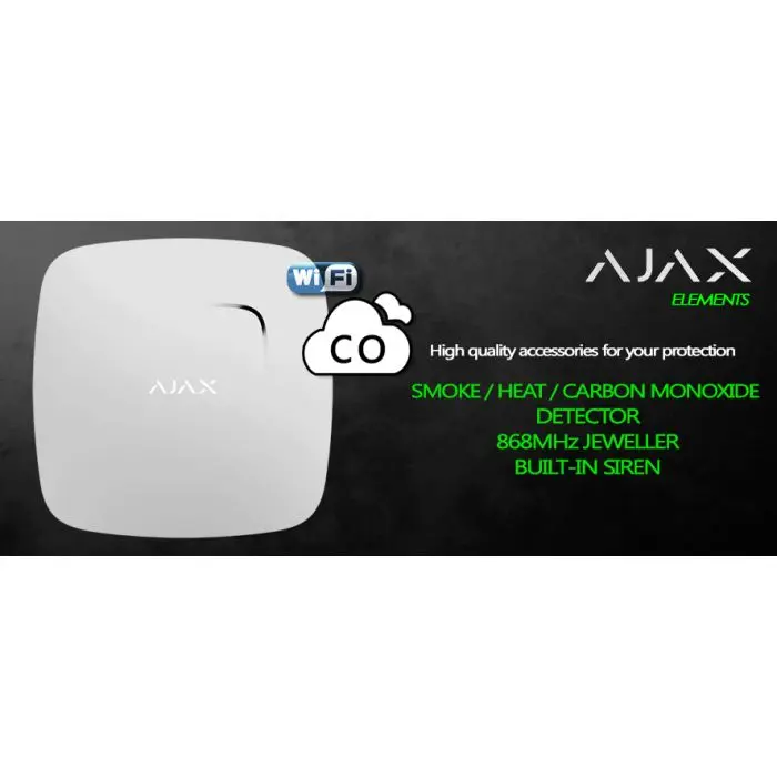 AJAX FireProtect Plus Rilevatore wireless di fumo con sensore di temperatura e monossido di carbonio, sirena integrata 38107 - immagine 2