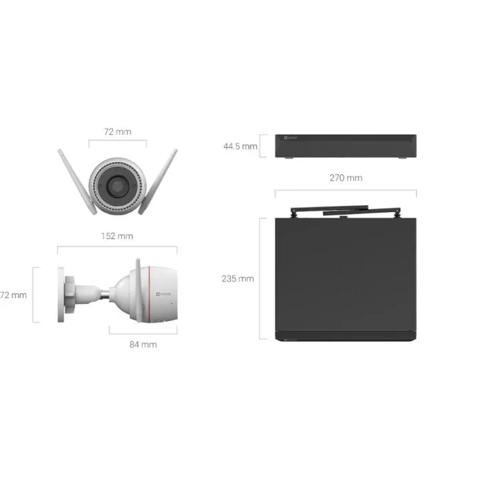 EZVIZ Kit Wireless ip videosorveglianza - 4 x Wifi Camera 4Mp H3C + Nvr Wifi 8 Canali CS-BW3844-KIT - immagine 4