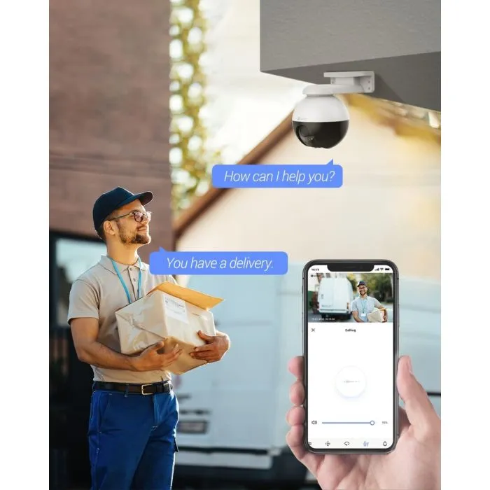 EZVIZ C8W Pro 5Mp Telecamera motorizzata PTZ 2K+ WiFi Visione Panoramica 360° Rilevamento AI intelligente e Visione Notturna a Colori IP65 - immagine 5