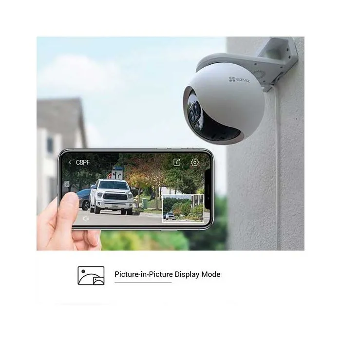 EZVIZ C8PF Telecamera PTZ Visione Panoramica Smart WiFi con Zoom 8x doppio obiettivo e rilevamento AI intelligente - immagine 5