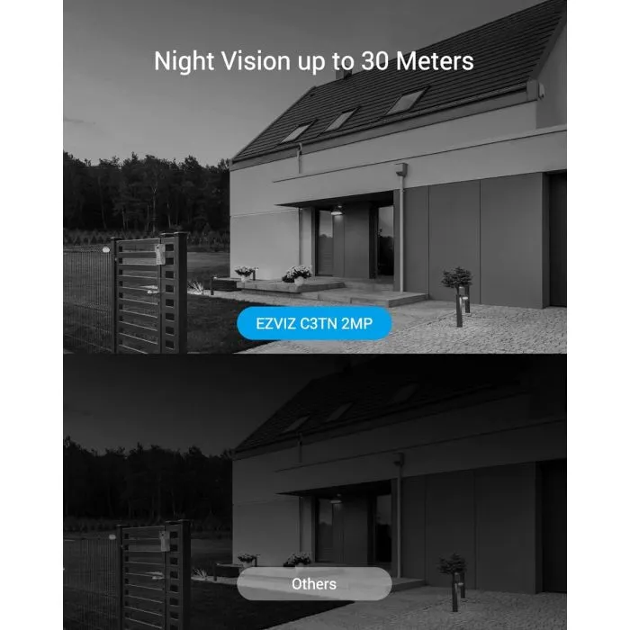 EZVIZ C3TN Telecamera di Sicurezza Esterna Wi-Fi 1080P 2.8mm, Visione Notturna a Colori e Difesa Attiva IP67 compatibile Alexa - immagine 5