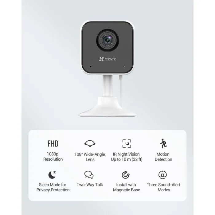 EZVIZ H1C Telecamera WIFI cube da Interno FULL HD 1080p Smart home per monitoraggio bambini,animali - immagine 7