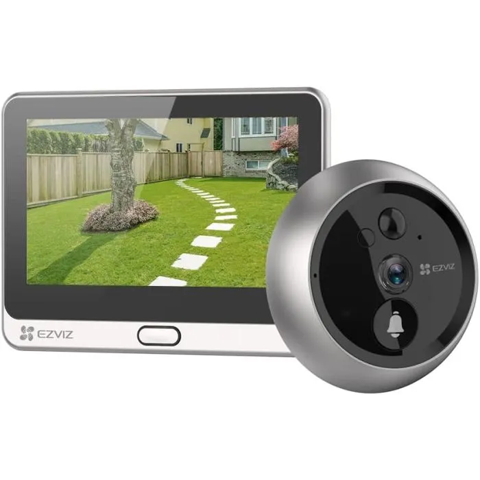 EZVIZ CS-DP2C Spioncino smart WI FI 1080p, qualità video HD, completamente senza fili, con display touchscreen a colori da 4.3"