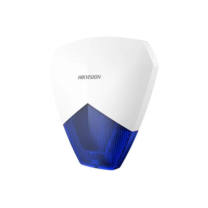 Sirena esterna cablata Hikvision DS-PS1-B 105dB IP54 12V con involucro blu resistente per sistemi di allarme - immagine 2