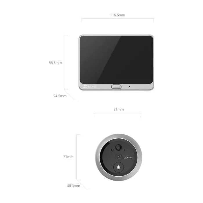 EZVIZ CS-DP2C Spioncino smart WI FI 1080p, qualità video HD, completamente senza fili, con display touchscreen a colori da 4.3" - immagine 9