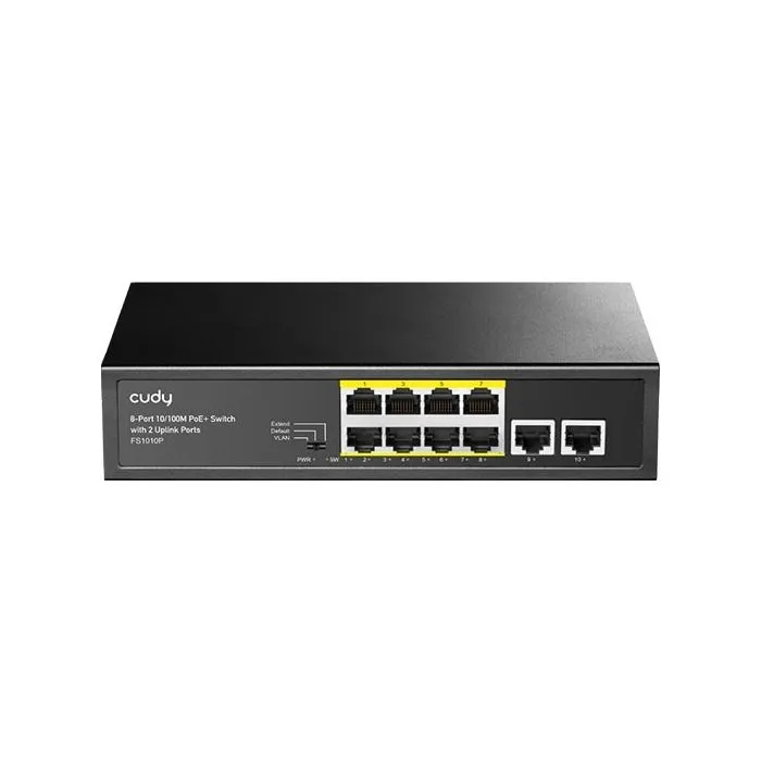 Switch di rete 8 Porte PoE + 2 Porte Uplink 10/100Mbps 120W Switch non gestionale Cudy FS1010P