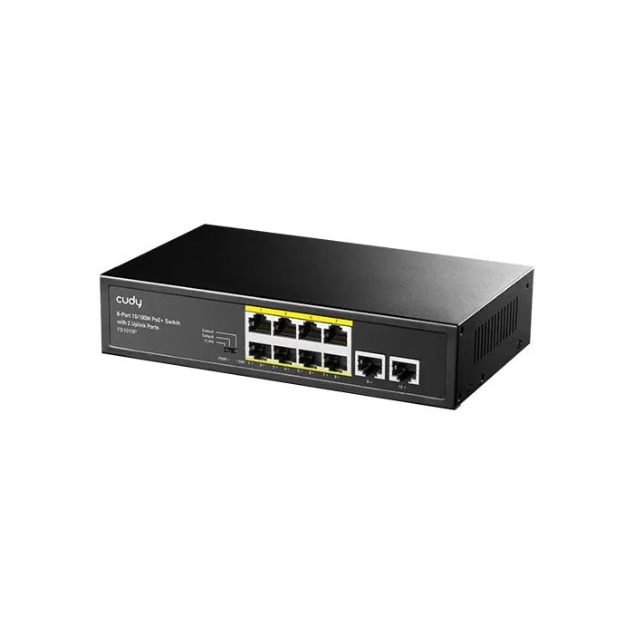Switch di rete 8 Porte PoE + 2 Porte Uplink 10/100Mbps 120W Switch non gestionale Cudy FS1010P - immagine 3