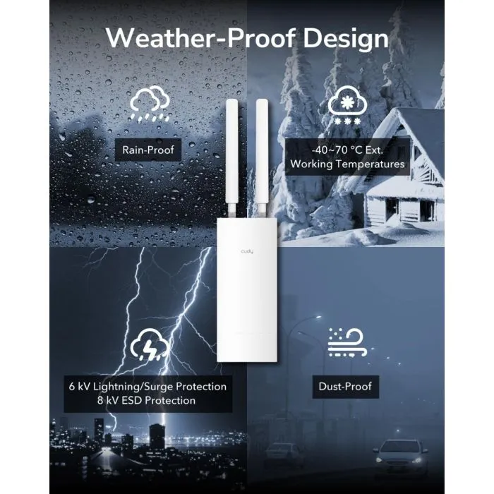 CUDY AP3000 Outdoor Punto di accesso wireless Gigabit WIFI 6 DA ESTERNO - immagine 3