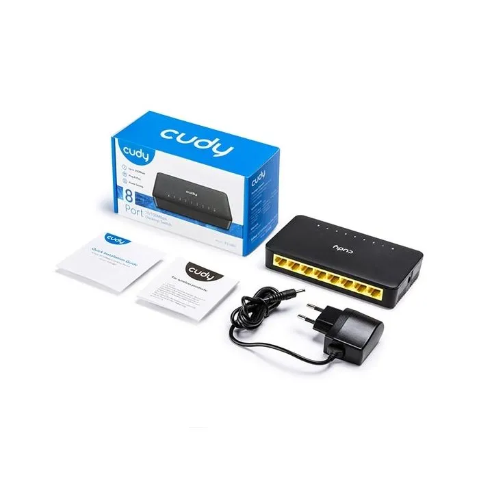 Switch di rete a 8 porte LAN 10/100Mbps Desktop plug&play Cudy FS108D - immagine 4